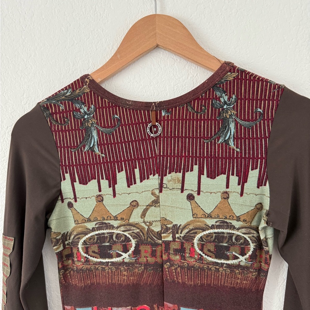 Bohemian Maroon Patchwork Long Sleeve Dress - Picture 10 of 10